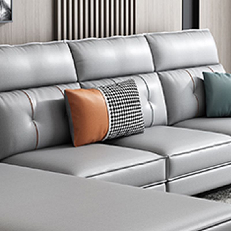 Secciones de 4 colchones, 135.8 'L x 68.90 "W, sofá seccional de cuero falso
