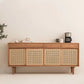 Simple Style Rattan Doors Cupboard Wood 32-inch Height Kitchen Sideboard for Dining Room Clearhalo 'buffet_sideboard' 'Buffets & Sideboards' 'furn' 'furn_buffet_sideboard' 'Furniture' 'furniture_buffet_sideboard' 'Kitchen & Dining Furniture' 1200x1200_5c0f88cc-db00-4387-b283-005d05df4301