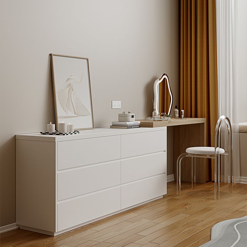 15,74 "tavolo da banco per trucco bianco di vanità largo con 6 cassetti