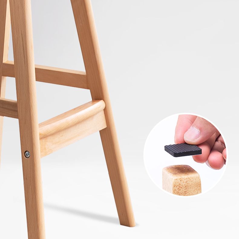 Scandinavian Footrest Solid Wood Bar Stool Low Back Home Stool Clearhalo 'Bar Furniture' 'Bar Stools' 'bar_stools' 'furn' 'furn_bar_stools' 'Furniture' 'furniture_bar_stools' 'Kitchen & Dining Furniture' 1200x1200_5c12e2cd-dc1d-4c1c-8065-42a82a7c4925