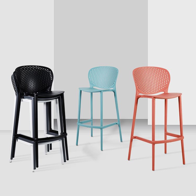 Contemporary Bar-stool Plastic Counter Bar Stool with Plastic Legs for Home Clearhalo 'Bar Furniture' 'Bar Stools' 'bar_stools' 'furn' 'furn_bar_stools' 'Furniture' 'furniture_bar_stools' 'Kitchen & Dining Furniture' 1200x1200_5c13002b-c2c5-425e-9c5e-9ae47a06b034