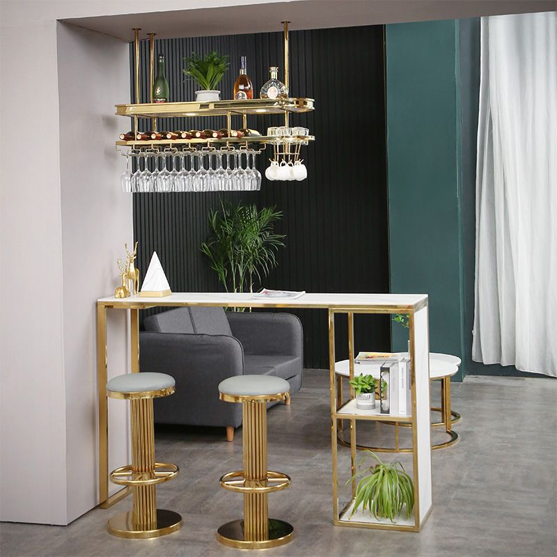 Roestvrijstalen wijnrek moderne eenvoudige hangende wijnrekhouder in goud