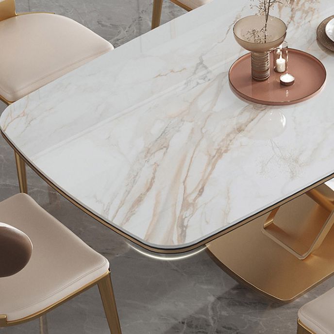 Luxurious Sintered Stone Top Dining Set Rectangle 1/2/5/7 Pieces Dining Room Table Set Clearhalo 'Dining Room Sets' 'Dining Tables & Seating' 'dining_room_set' 'furn' 'furn_dining_room_set' 'Furniture' 'Kitchen & Dining Furniture' 1200x1200_5c151859-bd36-451d-94bf-03b5b3611150