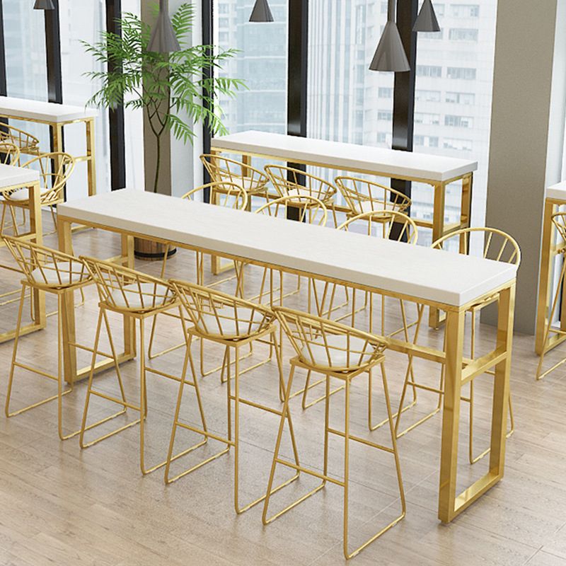 Rectangular Bar-height Table White Wood Top Pub Table with Metal Base Clearhalo 'Bar Furniture' 'Bar Tables' 'bar_tables' 'furn' 'furn_bar_tables' 'Furniture' 'Kitchen & Dining Furniture' 1200x1200_5c15af72-54a2-4618-bf15-a47f7f34e122