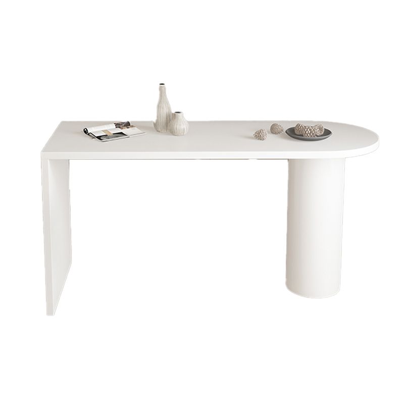 Mesa de bar de madera sintética, mesa de pub moderna con pedestal doble para uso en patio