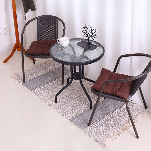Round Shape Minimalist Style Dining Table Transparent Fixed Table of Glass Clearhalo ' dining_table' 'Dining Tables & Seating' 'Dining Tables' 'furn' 'furn_dining_table' 'Furniture' 'furniture_dining_table' 'Kitchen & Dining Furniture' 'kitchen&dining_furn' 'kitchen' 'kitchen_dining_table' 1200x1200_5c17aa1d-1640-4020-a900-6f59ba4403f5