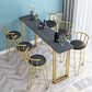Glam Gold Iron Bar Dining Table Stone Top Indoor Bistro Table with Sled Pedestal Clearhalo 'Bar Furniture' 'Bar Tables' 'bar_tables' 'furn' 'furn_bar_tables' 'Furniture' 'furniture_bar_tables' 'Kitchen & Dining Furniture' 1200x1200_5c17c0ff-1e3a-4355-bf67-1ea82309792e