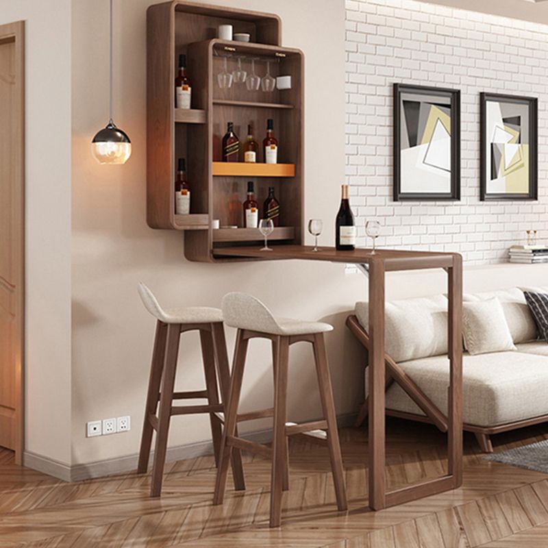 Folding Counter Height Pub Set 1/2/3 Pcs Wood Frame Bar Table and Stools Clearhalo 'Bar Furniture' 'furn' 'furn_home_bar_bar_sets' 'Furniture' 'Home Bars & Bar Sets' 'home_bar_bar_sets' 'Kitchen & Dining Furniture' 1200x1200_5c17c8c6-8c4e-4f7c-bd81-a84db32b4ab5