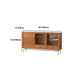 Porte scorrevoli in vetro Sideboard a buffet in legno massiccio moderno con 2 cassetti