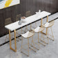 Solid Wood Counter Height Table White Top and Gold Base Bar Table Clearhalo 'Bar Furniture' 'Bar Tables' 'bar_tables' 'furn' 'furn_bar_tables' 'Furniture' 'Kitchen & Dining Furniture' 1200x1200_5c18b389-5440-47ae-bf85-4ff7b0199ede