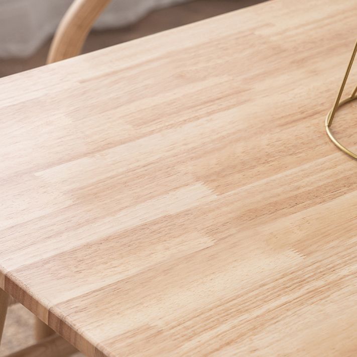 Contemporary Dining Table Rubberwood Rectangle Solid Wood 4 Legs Table for Home Clearhalo ' dining_table' 'Dining Tables & Seating' 'Dining Tables' 'furn' 'furn_dining_table' 'Furniture' 'furniture_dining_table' 'Kitchen & Dining Furniture' 'kitchen&dining_furn' 'kitchen' 'kitchen_dining_table' 1200x1200_5c1925bd-0464-43c4-90c8-a71d94ddc53f