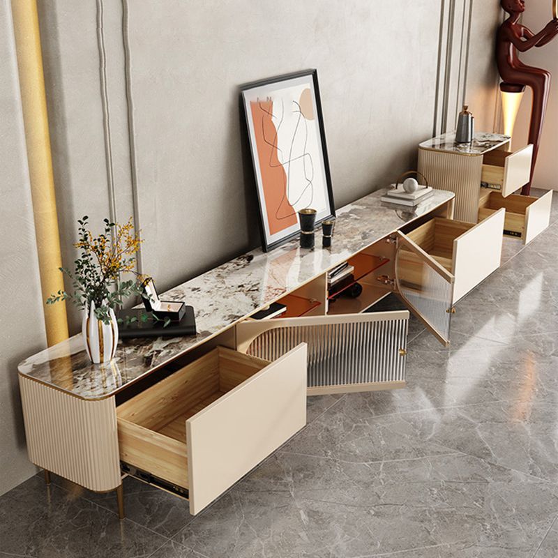 Stone Media Console Enclosed Storage TV Stand Console for Living Room Clearhalo 'furn' 'furn_tv_stands_entertainment_centers' 'Furniture' 'Living Room Furniture' 'TV Stands & Entertainment Centers' 'TV Stands & Media Storage Furniture' 'tv_stands_entertainment_centers' 1200x1200_5c199e96-f4a4-4c84-8e9e-e9fce745ee87