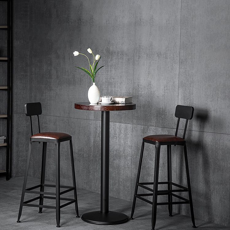 Industrial Round Wood Indoor Bar Dining Table Iron Single Pedestal Bistro Table Clearhalo 'Bar Furniture' 'Bar Tables' 'bar_tables' 'furn' 'furn_bar_tables' 'Furniture' 'furniture_bar_tables' 'Kitchen & Dining Furniture' 'kitchen&dining_furn' 'kitchen' 1200x1200_5c1a4e03-3a4a-4fdf-a09b-04c08c4d6432