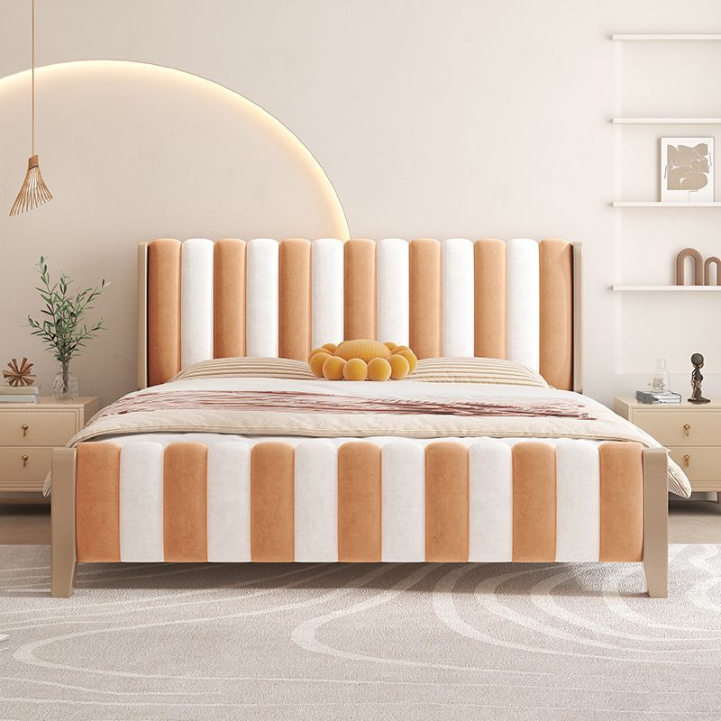 Letto standard imbottito contemporaneo, letto di testiera rettangolare del pannello