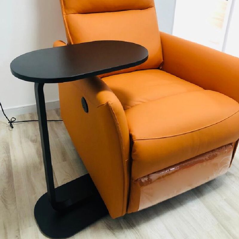 Table de l'extrémité piédestal moderne Table d'appoint Elliptique Faux Wood - 19,69 "W