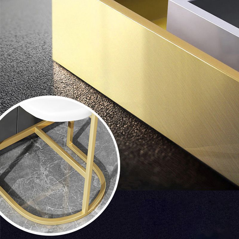 Glam Style Faux Leather Barstool Low Back Bar Stool with Gold Frame Clearhalo 'Bar Furniture' 'Bar Stools' 'bar_stools' 'furn' 'furn_bar_stools' 'Furniture' 'Kitchen & Dining Furniture' 1200x1200_5c1cff59-bea8-4391-89c8-aa5fc50a5f73