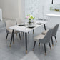 4-foot Stone Table Glam Rectangle Matte Finish Dining Table for Restaurant Clearhalo ' dining_table' 'Dining Tables & Seating' 'Dining Tables' 'Furniture' 'furniture_dining_table' 'Kitchen & Dining Furniture' 'kitchen&dining_furn' 'kitchen' 'kitchen_dining_table' 1200x1200_5c1d0c5e-11fa-4465-8248-025efc746506