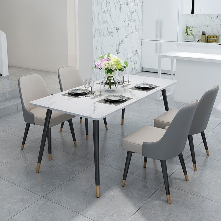 4-foot Stone Table Glam Rectangle Matte Finish Dining Table for Restaurant Clearhalo ' dining_table' 'Dining Tables & Seating' 'Dining Tables' 'Furniture' 'furniture_dining_table' 'Kitchen & Dining Furniture' 'kitchen&dining_furn' 'kitchen' 'kitchen_dining_table' 1200x1200_5c1d0c5e-11fa-4465-8248-025efc746506