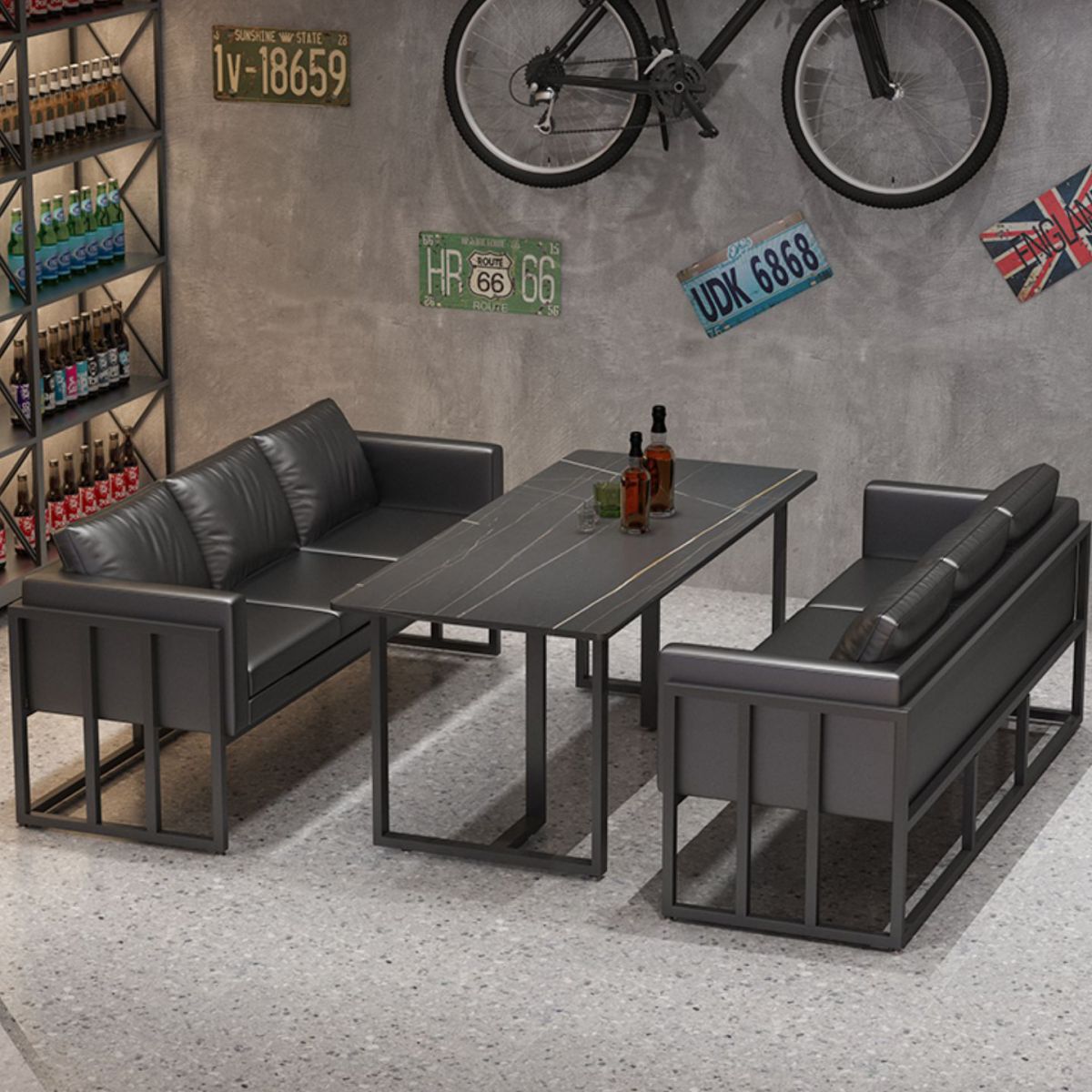Industrial Sintered Stone Top Dinner Room Kitchen Table Black Metal Base Table for Dinning Room Clearhalo ' dining_table' 'Dining Tables & Seating' 'Dining Tables' 'furn' 'furn_dining_table' 'Furniture' 'furniture_dining_table' 'Kitchen & Dining Furniture' 'kitchen&dining_furn' 'kitchen' 'kitchen_dining_table' 1200x1200_5c1dbf33-5e48-4228-8331-68c832b6d7e2
