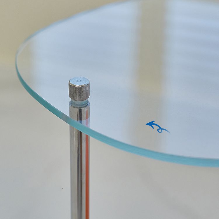 Modern Gambe in vetro 4 gambe a doppio livello tavolino accento a forma naturale