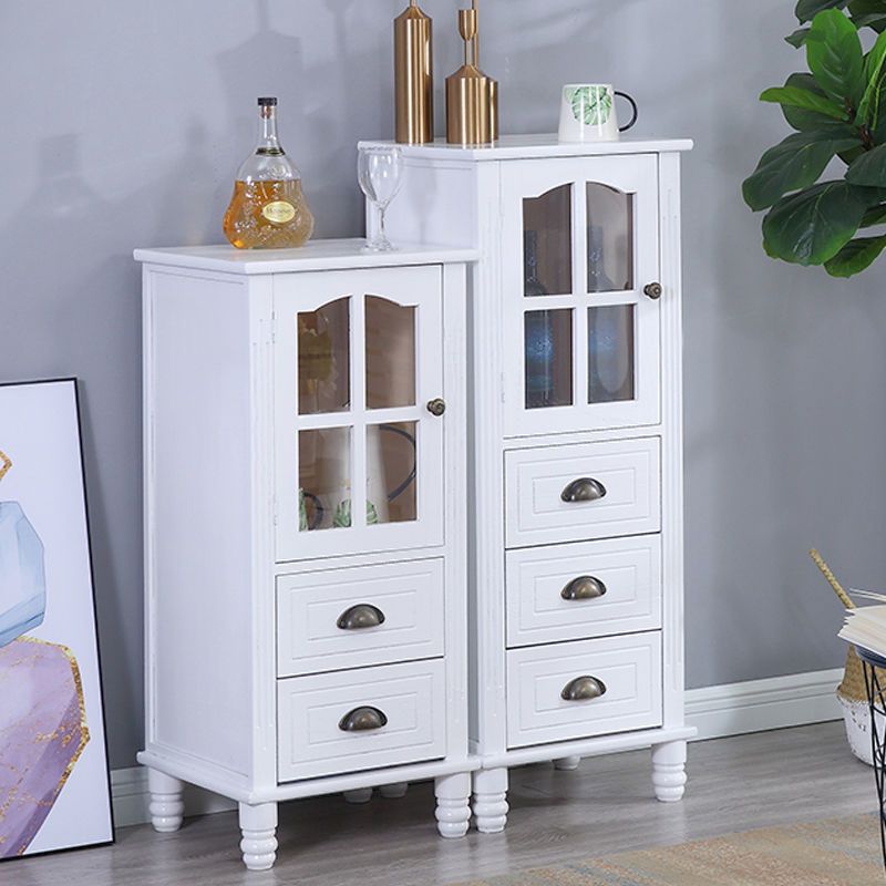 Houten accentkast met 1 deur 11,81 "brede rechthoekige zijkast