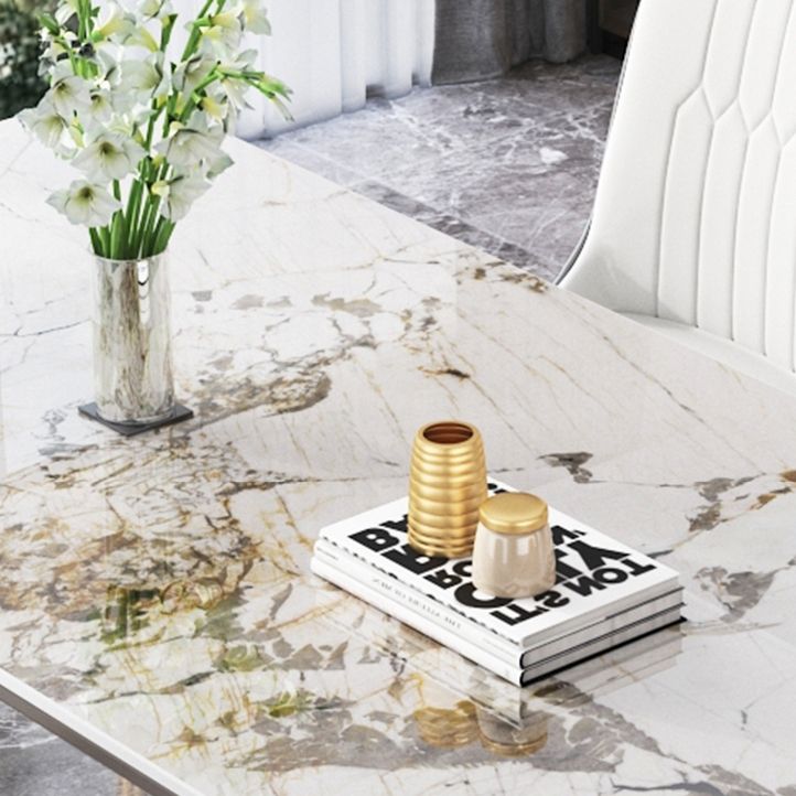 Modern Rectangle Dining Set 1/4/5/7 Pieces Stone Top Legs Indoor Dinette Set Clearhalo 'Dining Room Sets' 'Dining Tables & Seating' 'dining_room_set' 'furn' 'furn_dining_room_set' 'Furniture' 'Kitchen & Dining Furniture' 1200x1200_5c240ace-cf51-42b3-b0a8-2ee96dcb0806