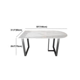 Modern White Stone Top Dinette Table Black Base Dining Table for Living Room Clearhalo 'Dining Tables & Seating' 'Dining Tables' 'dining_table' 'furn' 'furn_dining_table' 'Furniture' 'furniture_dining_table' 'Kitchen & Dining Furniture' 1200x1200_5c25b2b0-d6e6-4dc9-86e0-4876181c670f