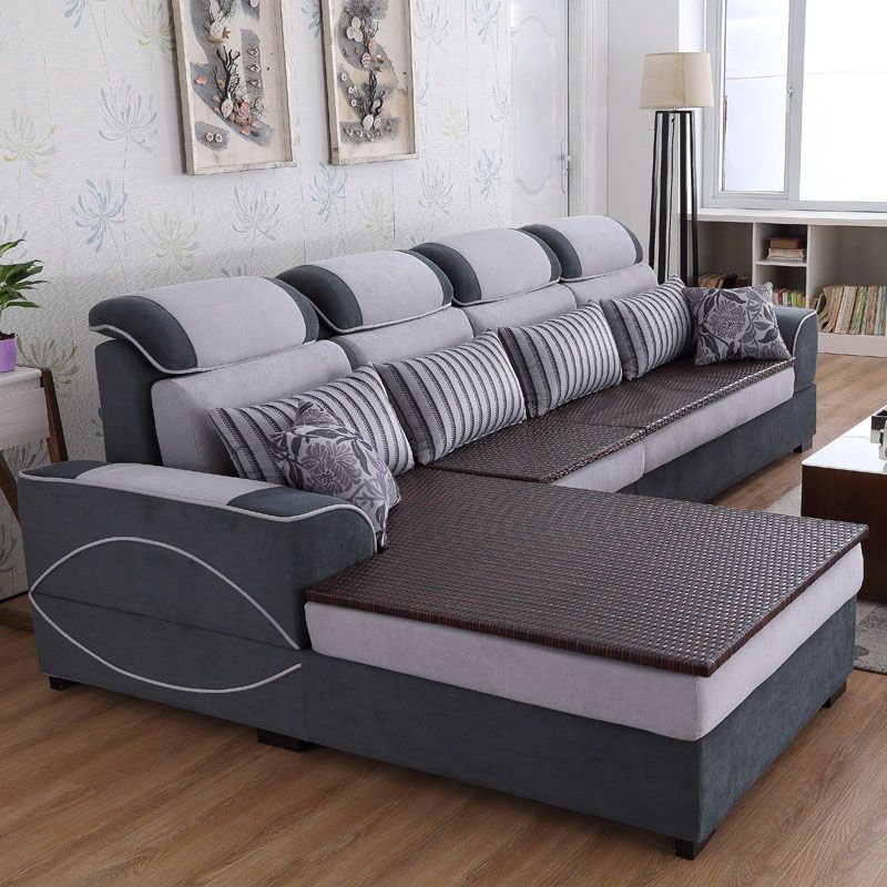 Farmhouse Removable Cushions Sectionals 35.43"High Pillow Top Arm Sofa with Chaise Clearhalo 'furn' 'furn_sectionals' 'Furniture' 'furniture_sectionals' 'Living Room Furniture' 'Sectionals' 1200x1200_5c25eccb-a0ca-4175-85ff-6f54b5c003b0