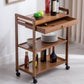 Modern Open Storage Kitchen Trolley Rolling Prep Table with Open Shelves