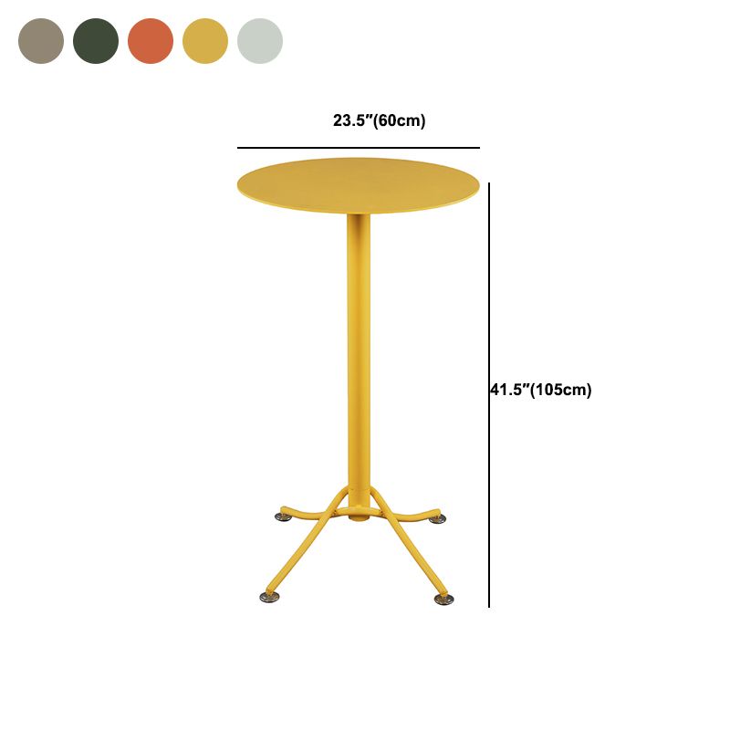 Tavolo da barra a barre a barre interno in metallo con piedistallo con piedistallo