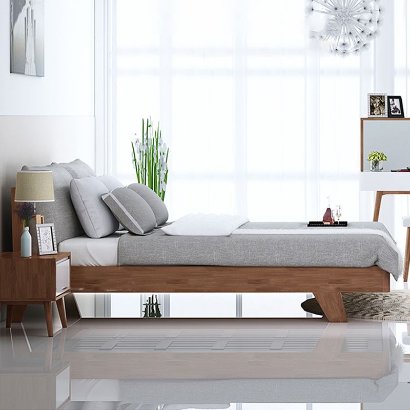 Contemporary Wood Panel Standard Bed with Rectangular Headboard Clearhalo 'Bedroom Furniture' 'Beds' 'furn' 'furn_beds' 'Furniture' 1200x1200_5c28fd42-437d-4184-b6ed-3a3727420c6f