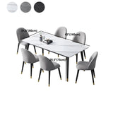 Rectangle 4 Legs Dining Table Modern Dining Room Table of Sintered Stone Clearhalo 'Dining Tables & Seating' 'Dining Tables' 'dining_table' 'furn' 'furn_dining_table' 'Furniture' 'Kitchen & Dining Furniture' 1200x1200_5c28ff90-9b7a-4201-842e-948a2f2a2d4d