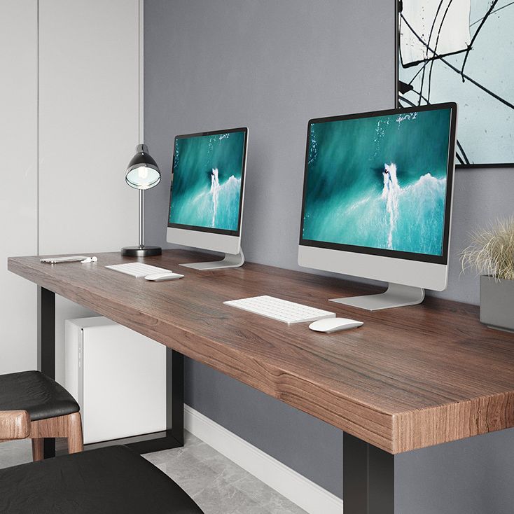 Scrivania in legno di pino contemporaneo rettangolo metallico da base per ufficio