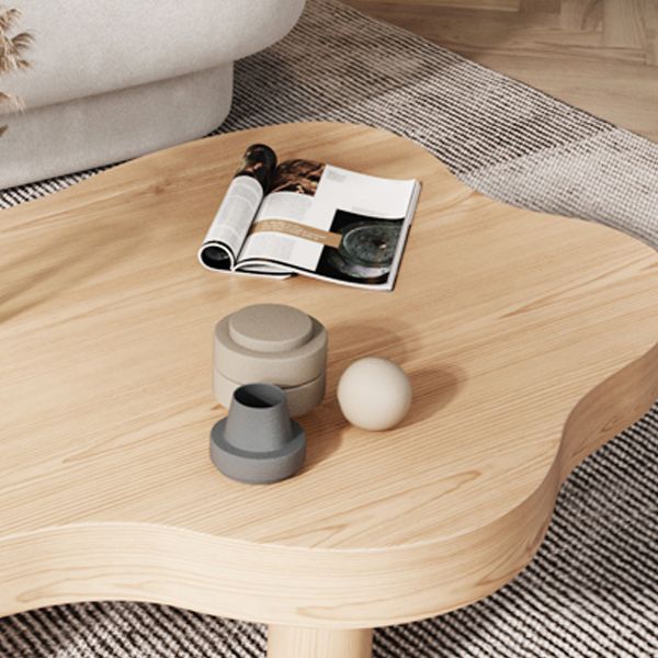 Salontafel met 3 poten, massief houten koffiecocktailtafel voor de woonkamer