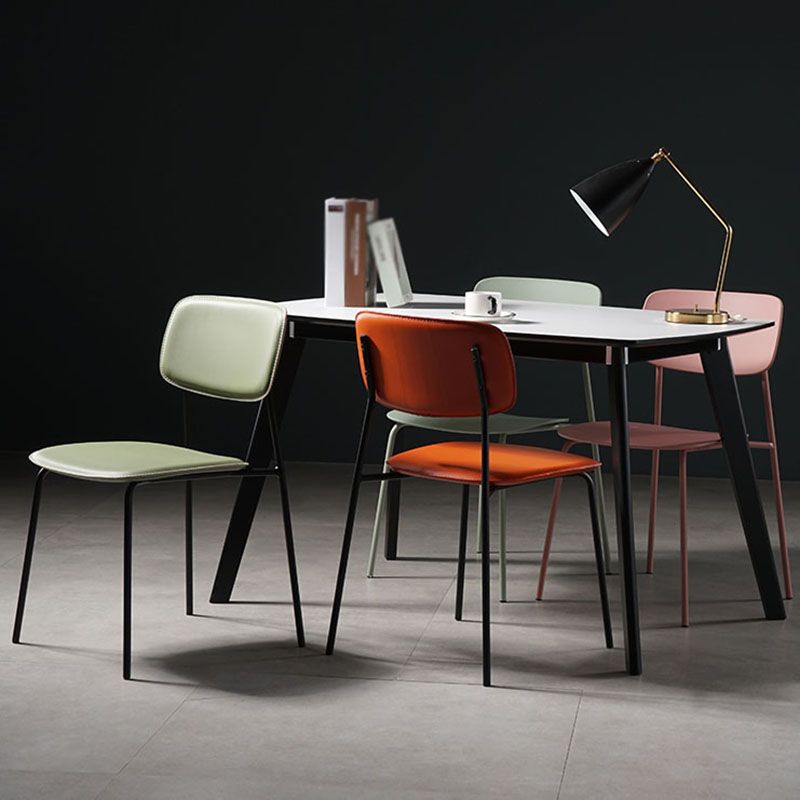 Contemporary Kitchen Chair Dining Armless Side Chairs with Metal Legs Clearhalo ' kitchen&dining_furn' 'Dining Chairs' 'Dining Tables & Seating' 'dining_chair' 'furn' 'furn_dining_chair' 'Furniture' 'furniture_dining_chair' 'Kitchen & Dining Furniture' 'kitchen' 1200x1200_5c2a8a57-d36f-4811-88a1-1df1f47bafab