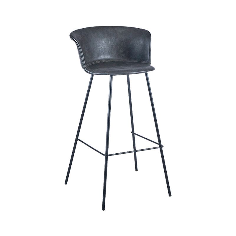 Industrial Style Bar-stool PU Leather Counter Bar Stool with Metal Legs Clearhalo 'Bar Furniture' 'Bar Stools' 'bar_stools' 'furn' 'furn_bar_stools' 'Furniture' 'furniture_bar_stools' 'Kitchen & Dining Furniture' 1200x1200_5c2b18f2-ed49-4713-92fe-aecb95806013