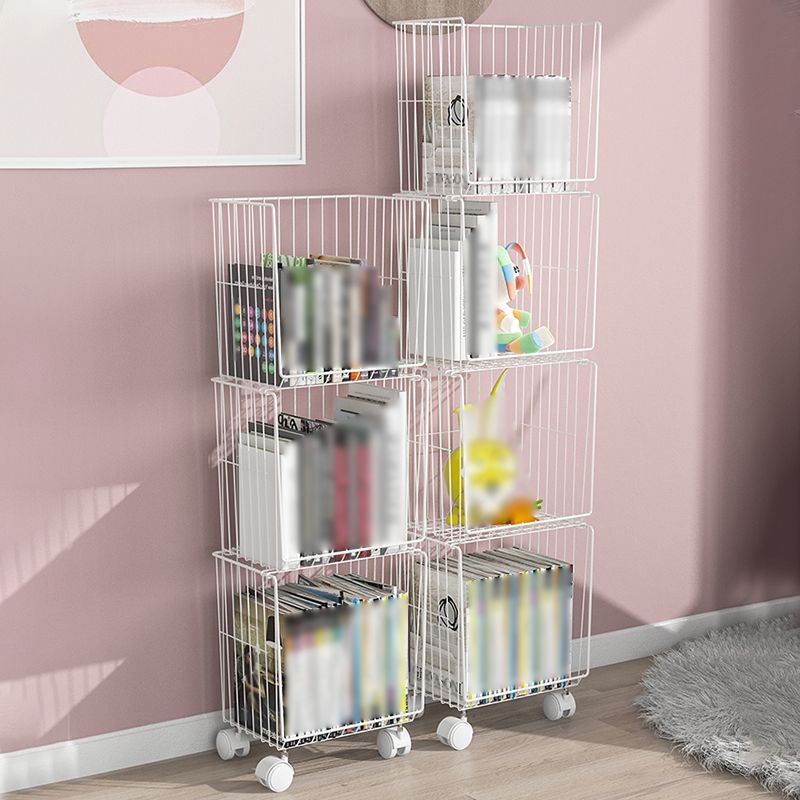 Contemporary Style Geometric Bookcase Metal Closed Back Bookcase Clearhalo 'Bookcases' 'furn' 'furn_bookcases' 'Furniture' 'furniture_bookcases' 'kitchen' 'kitchen_bookcases' 'Living Room Furniture' 'Office Furniture' 1200x1200_5c2c2ca7-6f9e-4bd0-a19a-11e224f48aa6