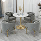 Glam Style Dinette Set 1/2/4/5 Pcs Round Stone Dinette Table with Dining Chair Clearhalo 'Dining Room Sets' 'Dining Tables & Seating' 'dining_room_set' 'furn' 'furn_dining_room_set' 'Furniture' 'Kitchen & Dining Furniture' 1200x1200_5c2e2232-2321-472f-b6b0-944b5734521c