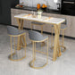 Glam Gold Steel Bar Dining Table with White Faux Marble Top Rectangle Indoor Bistro Table Clearhalo 'Bar Furniture' 'Bar Tables' 'bar_tables' 'furn' 'furn_bar_tables' 'Furniture' 'furniture_bar_tables' 'Kitchen & Dining Furniture' 1200x1200_5c2e542b-2478-4bc4-8cb4-cd3aabc69857