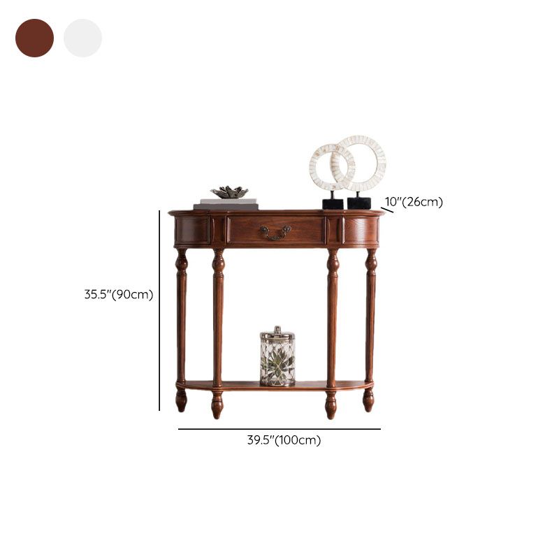 Mesa de consola de madera de goma moderna de mediados de siglo Media mesa de la consola de sofá de luna para Hall