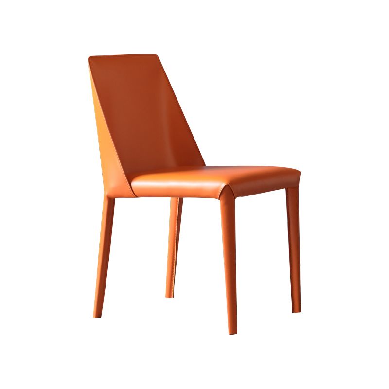 Modern Leather Dining Chairs Armless Metal Dining Chairs for Restaurant Use Clearhalo ' kitchen&dining_furn' 'Dining Chairs' 'Dining Tables & Seating' 'dining_chair' 'furn' 'furn_dining_chair' 'Furniture' 'furniture_dining_chair' 'Kitchen & Dining Furniture' 'kitchen' 1200x1200_5c302ea8-2dc8-4a34-87e6-9cfc3a7727bc