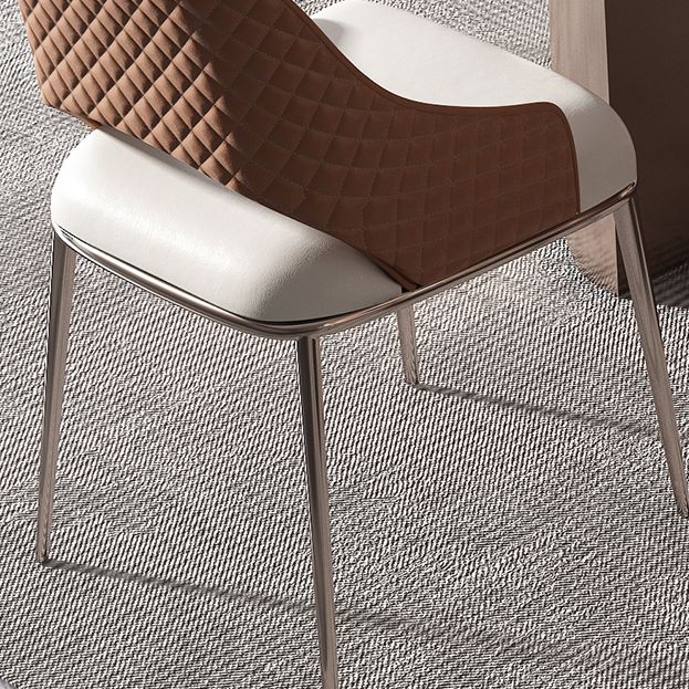 Glam Faux Leather Dining Chair Indoor Arm Chair with Upholstered Clearhalo 'Dining Chairs' 'Dining Tables & Seating' 'dining_chair' 'furn' 'furn_dining_chair' 'Furniture' 'Kitchen & Dining Furniture' 1200x1200_5c31079a-f36e-4d7d-9693-7adcaae74493