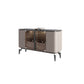 Sideboard a buffet in pietra e legno con supporto a buffet glam del cassetto