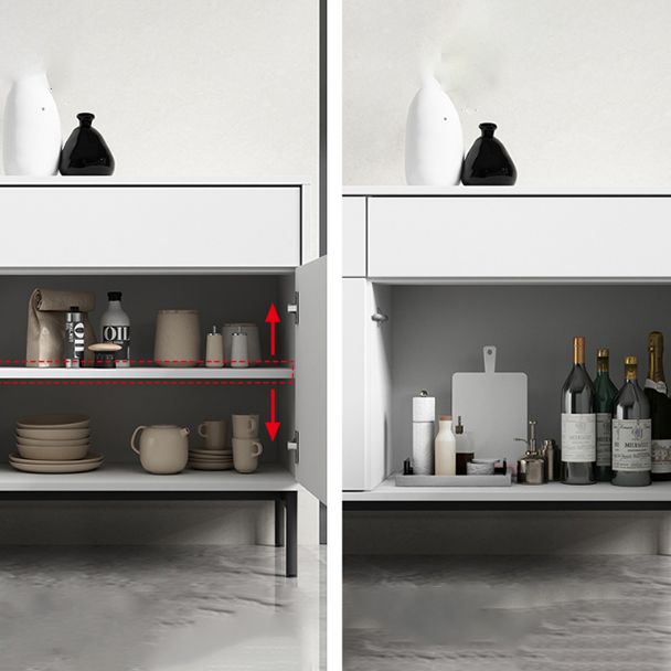Sideboard di legno moderno moderno mobile rettangolo con cassetti e porte