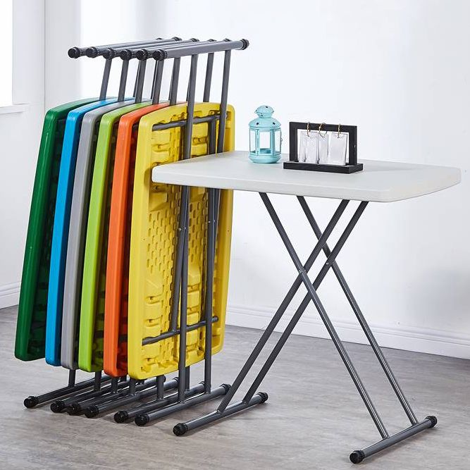 Scrivania contemporanea rettangolare in plastica per scrivania regolabile pieghevole, 29,9 "l x 19,7" w