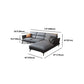 Flared Arm Sofa & Chaise Modern Faux Leather Sofa in Dark Grey Clearhalo 'furn' 'furn_sectionals' 'Furniture' 'Living Room Furniture' 'Sectionals' 1200x1200_5c34cfa4-d080-46a6-aa84-d9a2ca80c5dc