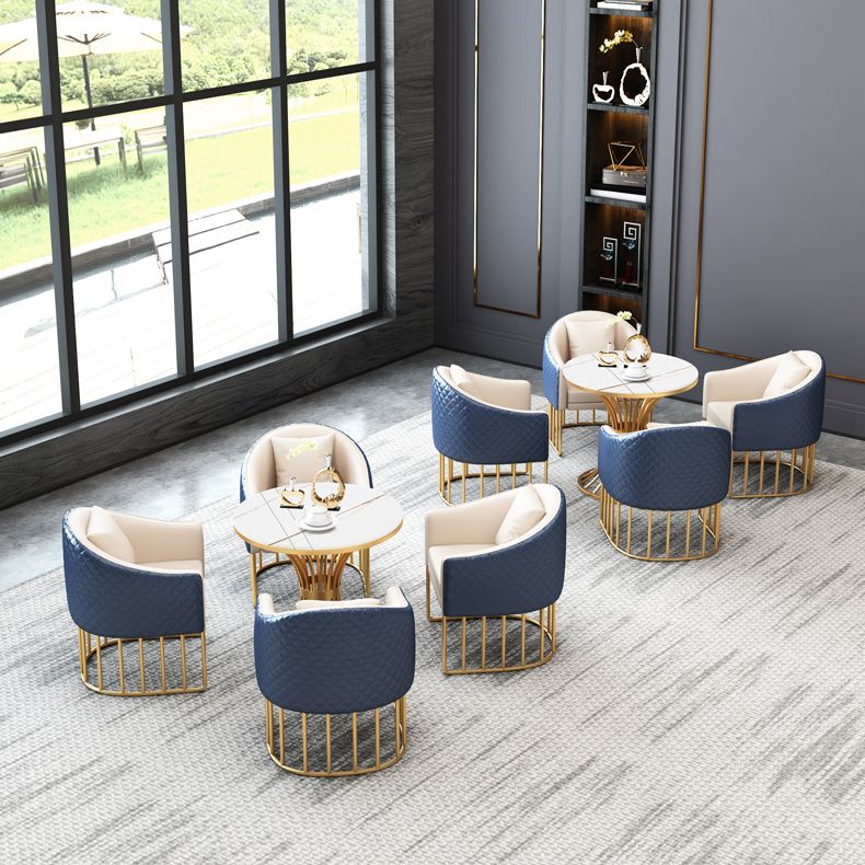 Glam Style Dining Room Set Standard Height with Pedestal Base Dining Furniture Clearhalo 'Dining Room Sets' 'Dining Tables & Seating' 'dining_room_set' 'furn' 'furn_dining_room_set' 'Furniture' 'furniture_dining_room_set' 'Kitchen & Dining Furniture' 'kitchen&dining_furn' 'kitchen' 1200x1200_5c352251-1571-4674-8219-7812a791eb4a