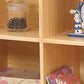 Wooden Natural Bookcase Contemporary Closed Back Standard Bookshelf