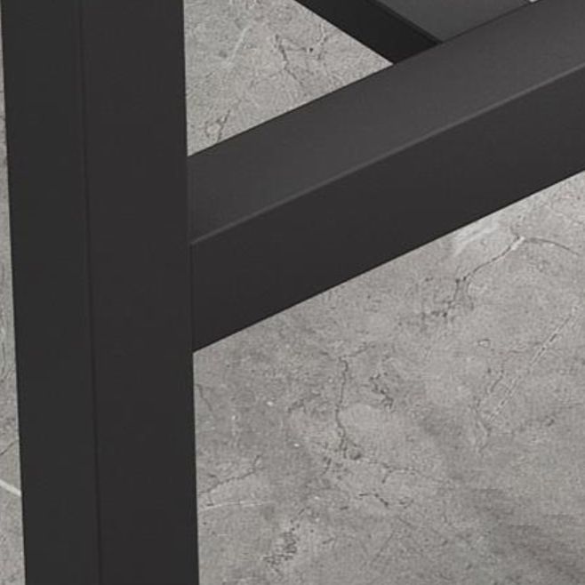 Mesa de barra superior de piedra rectangular mesa de pub moderna con marco de metal