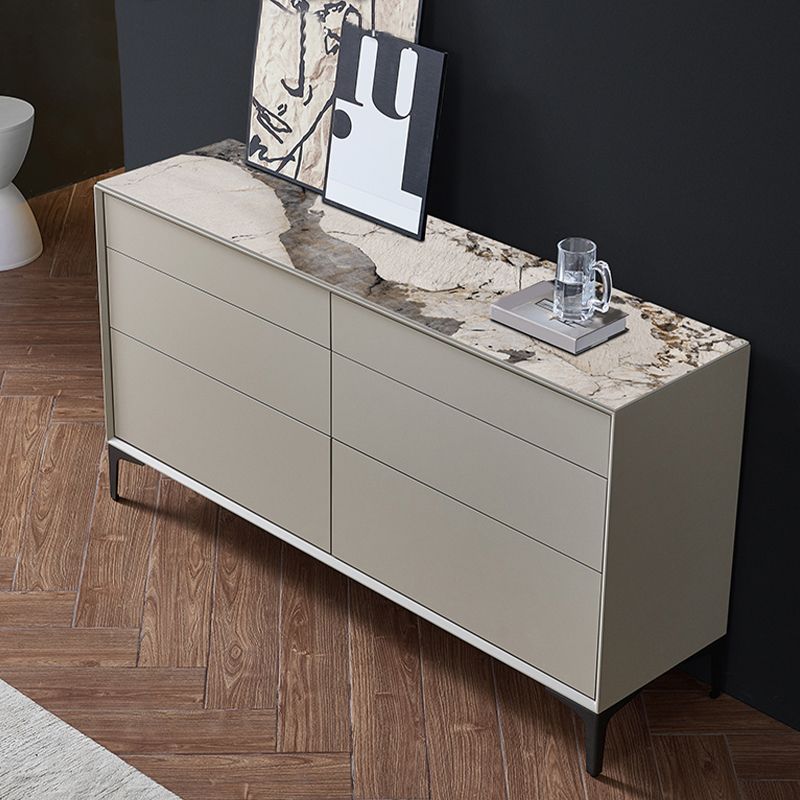 Panneau latéral moderne Rectangle Rangement de rangement à domicile avec tiroirs